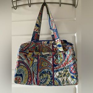 VERA BRADLEY SaksMarina Paisley Red Blue Yellow White Large Handbag